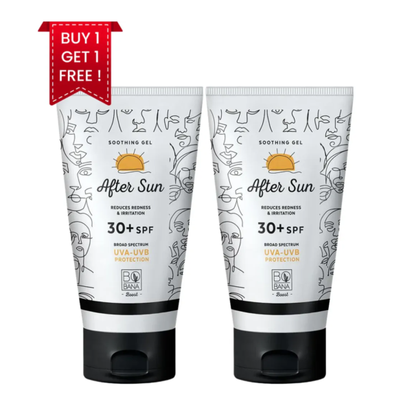 1+1 بوبانا | جل مهدئ بعد التعرض لأشعة الشمس بعامل حماية من الشمس 30 | 150مل