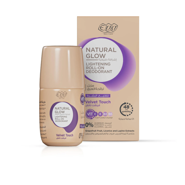 إيفا سكين كير | مزيل العرق رول أون برائحة اللمعان الطبيعي - لمسة مخملية | 60 مل