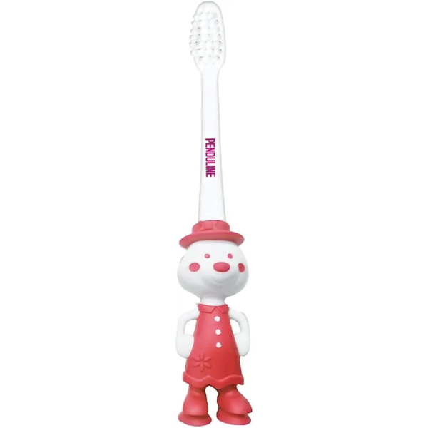 بندولين | فرشاة أسنان أطفال أحمر في أبيض
