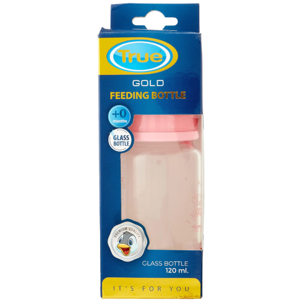 ترو بينك | ببرونة زجاجية مضادة للمغص لحديثي الولادة بينك | 120مل