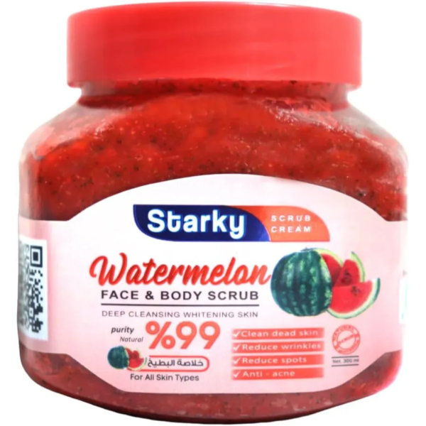 ستاركي | كريم صنفرة طبيعي للوجه والجسم بالبطيخ مناسب لجميع انواع البشرة | 300مل