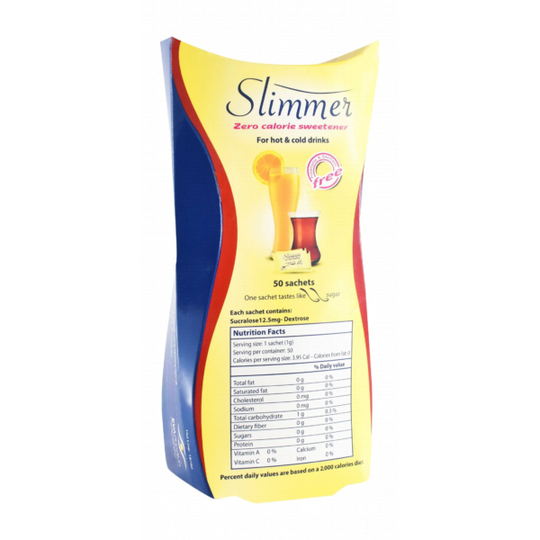 سليمر محلى خالى من الاسبارتام بدون سعرات حرارية | 50 كيس