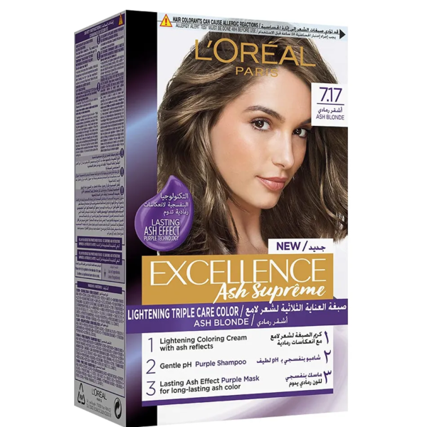 صبغة لوريال اكسلانس اشقر رمادي | رقم 7.17