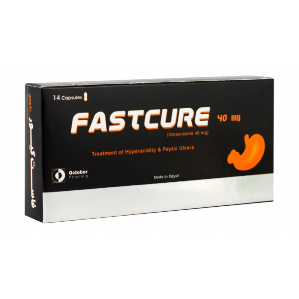 فاست كيور 40 fastcure للمعده للحموضة والحرقان | 14 كبسولة