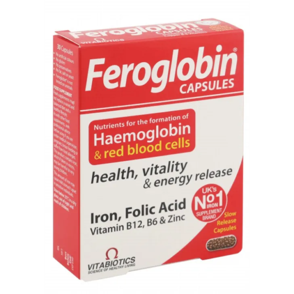 فيروجلوبين كبسول للشعر والانيميا feroglobin cap | ٣٠ كبسولة