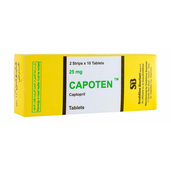 كابوتن | لعلاج ارتفاع ضغط الدم 25مج | 20 قرص