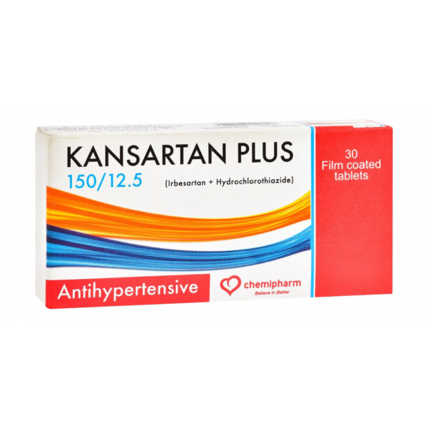 كانزارتان بلاس لعلاج ارتفاع ضغط الدم 150/12.5مج | 30 قرص