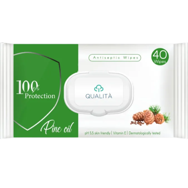كواليتا | مناديل مبللة معقمة بزيت الصنوبر | 40قطعة