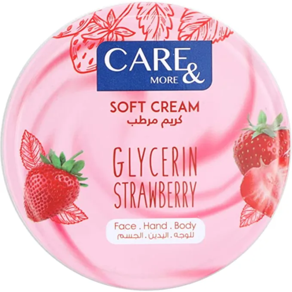 كير أند مور | سوفت كريم مرطب للبشرة الجافة بالجلسرين والفراولة | 125مل