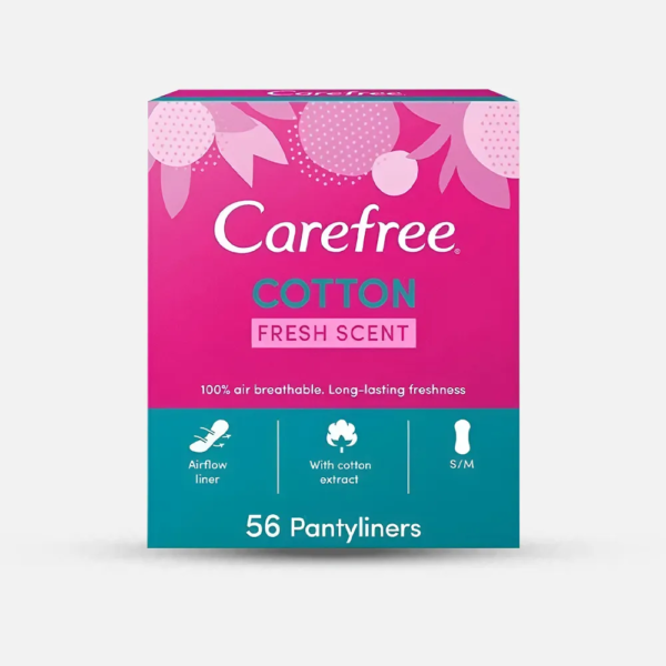 كير فري | فوط صحية يومية فريش قطنية | 56قطعة