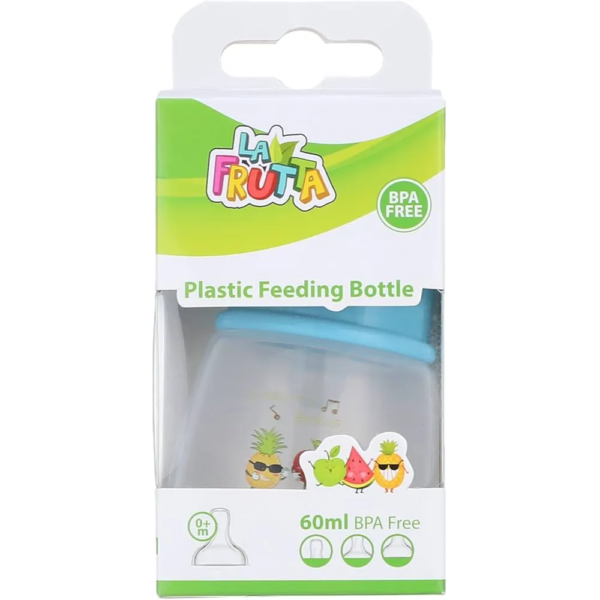 لافروتا | زجاجة رضاعة بلاستيكية للأطفال متعدد الالوان | 60مل