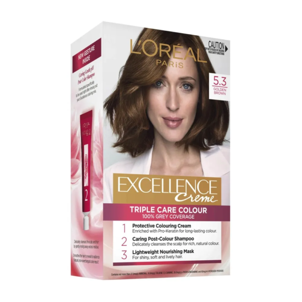 لوريال باريس | صبغة الشعر الرائعة إكسيلانس كريم | 5.3 بني فاتح ذهبي
