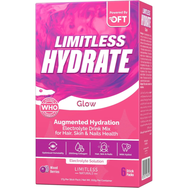 ليمتلس هيدريت جلو محلول مرطب limitless hydrate glow | ٦ اكياس