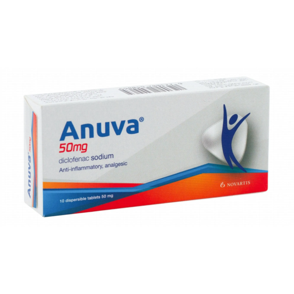 مسكن انوفا اقراص للألم anuva 50mg tab | ١٠ أقراص قابلة للذوبان